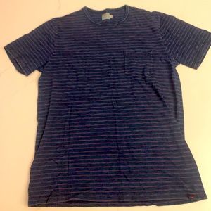 Faherty tshirt navy with red stripes Large